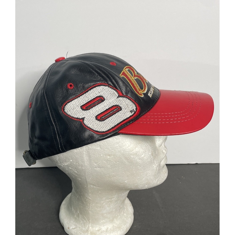 Vintage Leather Dale Earnhardt Jr #8 Bud King Of Beers Nascar Adjustable Hat Cap - Picture 4 of 7